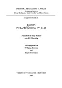 Studia phraseologica et alia
