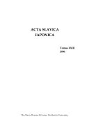 Acta Slavica Iaponica