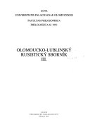 Olomoucko-lublinský rusistický sborník