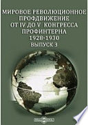 Мировое революционное профдвижение от IV до V Конгресса профинтерна. 1928-1930