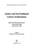 Archives and Non-traditional Carriers of Information