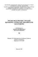 Polsko-Białoruskie związki językowe, literackie, historyczne i kulturowe