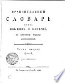 Sravnitelnyj Slovar Vsech Jazykov i Narečij Po Azbučnomu Porjadku Raspoložennyj