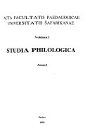 Acta Facultatis Paedagogicae Universitatis Šafarikanae