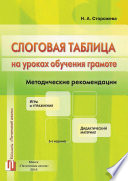 Слоговая таблица на уроках обучения грамоте. Методические рекомендации. Игры и упражнения. Дидактический материал