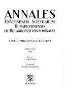 Annales Universitatis Scientiarum Budapentinensis de Rolando Eötvös Nominatae