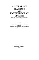 Australian Slavonic and East European Studies