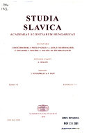 Studia Slavica Academiae Scientiarum Hungaricae