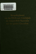 Kriegs-Reglement von der Pflicht und Schuldigkeit der General-Feld-Marschälle und der gantzen Generalität (russisch-deutsch)