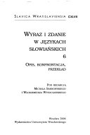 Wyraz i zdanie w językach słowiańskich