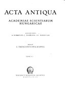 Acta Antiqua Academiae Scientiarum Hungaricae