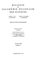 Bulletin de L'Académie Polonaise Des Sciences