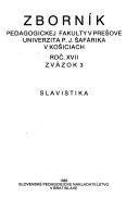 Zborník Pedagogickej fakulty v Prešove Univerzity P.J. Šafárika v Košiciach