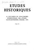 Etudes Historiques