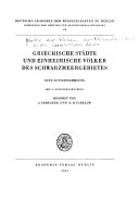 Griechische Städte und einheimische Völker des Schwarzmeergebietes