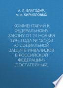 Комментарий к Федеральному закону от 24 ноября 1995 г. No 181-ФЗ «О социальной защите инвалидов в Российской Федерации» (постатейный; издание третье, переработанное и дополненное)