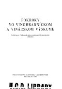 Pokroky vo vinohradnʹickom a vinʹarskom vʹyskume