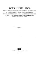Acta Historica Academiae Scientiarum Hungaricae