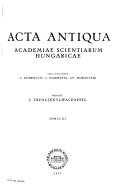 Acta Antiqua Academiae Scientiarum Hungaricae