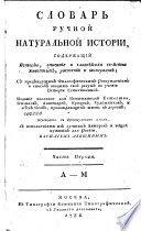 Словарь ручной натуральной истории