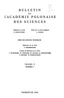 Bulletin de L'Académie Polonaise Des Sciences