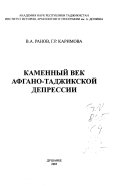 Каменный век Афгано-Таджикской депрессии