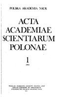 Acta Academiae Scientiarum Polonae