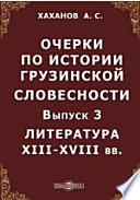 Очерки по истории грузинской словесности