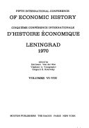 Cinquième Conférence Internationale D'histoire Économique