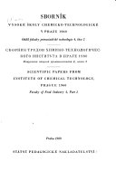 Sbornik trudov Vyssheĭ khimiko-technologicheskoĭ shkoly v Prage