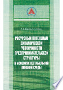 Ресурсный потенциал динамической устойчивости предпринимательской структуры в условиях нестабильной внешней среды