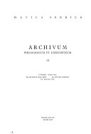 Archivum philologicum et linguisticum