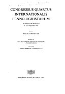 Congressus quartus internationalis Fenno-Ugristarum, Budapestini habitus 9.-15. Septembris 1975