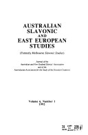 Australian Slavonic and East European Studies