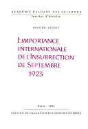 Международното значение на Септемврийското въстание през 1923 г