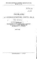 Problems of hydrogenating fatty oils