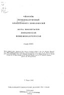 Acta Societatis Zoologicae Bohemoslovenicae